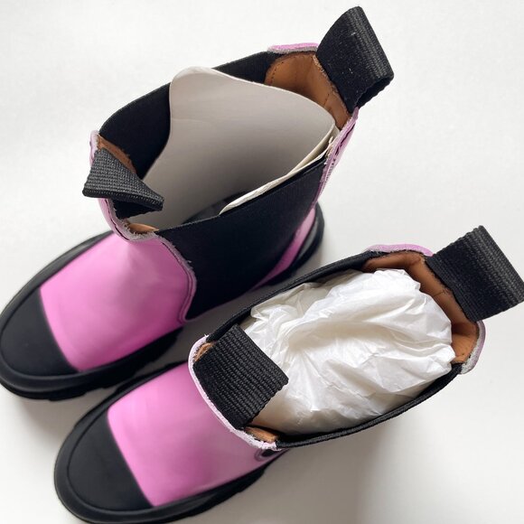 GANNI Cleated Mid Chelsea Boot Cyclamen Pink Size EU 37 US 7 - Picture 7 of 11